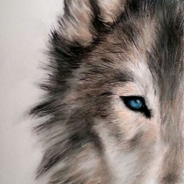 Gemälde mit Wolf